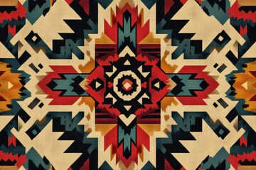 Fototapeta premium Navajo southwest geometric seamless pattern fabric colorful design for textile printing