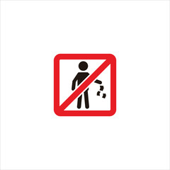 Do not littering sign symbol icon illustration