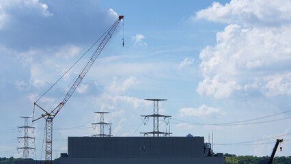 建設, 送電, 設計, センター, ビル, 建造