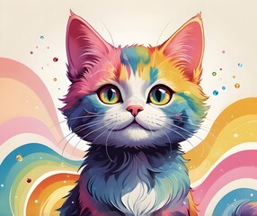 Cute Colorful Cat