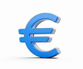 Vibrant Blue European Euro Currency Symbol Gleams With Sleek Modern Design 3D Illustration