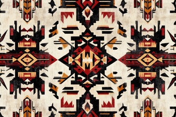 Native American Navajo seamless pattern for textile design.
