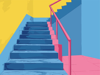 Vector Staircase: Safe Passage and Stability Journey Doodle