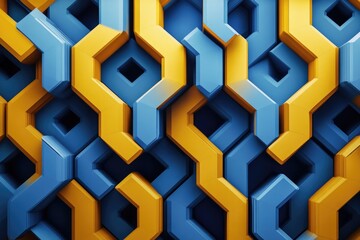 yellow blue geometric pattern