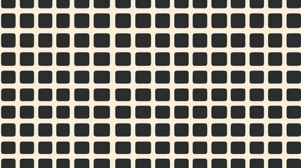 Abstract Geometric Pattern with Rounded Squares in Black and Cream Colors