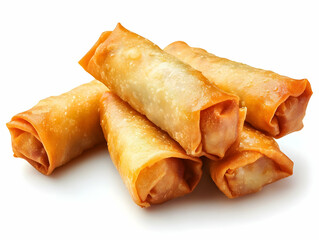 Crispy Golden Fried Spring Rolls - Realistic Food Photo