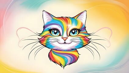 Cute Colorful Cat