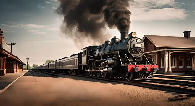 Steam train at the station.