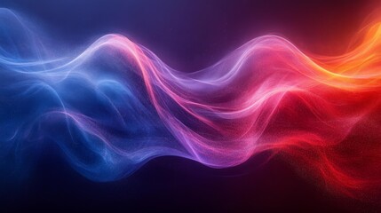 Fototapeta premium Vibrant Abstract Light Waves in Red and Blue Generative AI