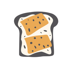Illustration stamp stickers salad food icons restaurant bread fast food