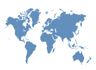 Cartoon pictures of world map on white background. All countries of the world in  Modern colors. Can use for printing, website, presentation element, textile. Vector illustration.