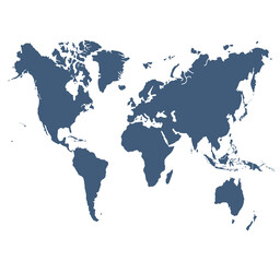 Cartoon pictures of world map on white background. All countries of the world in  Modern colors. Can use for printing, website, presentation element, textile. Vector illustration.