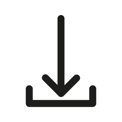 Download icon. Arrow pointing down. File transfer symbol. Vector illustration.