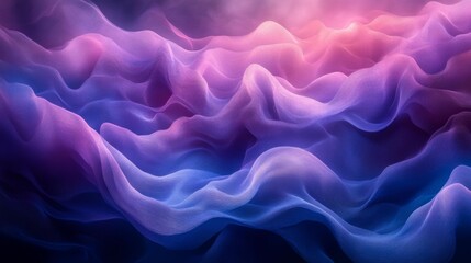 Fototapeta premium Abstract Dreamlike Pink and Purple Fabric Waves Generative AI