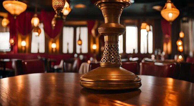 Hookah in a bar.