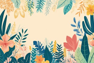 Fototapeta premium Jewish passover festivity banner showcasing classic icons, botanical patterns, and foliage - graphic design