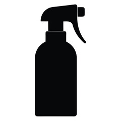 Vector Spray Bottle Silhouette Line Art.