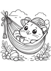 Hamster sleep in the hammock