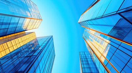 Obraz premium Vibrant Modern Cityscape with Skyscrapers and Urban Elements