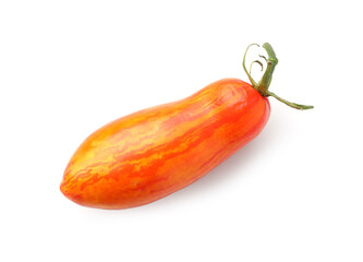 Fresh ripe tomato isolated on white, top view