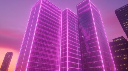 Fototapeta premium Vibrant Modern Cityscape with Skyscrapers and Urban Elements