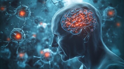 Illustration of alzheimer s, dementia, epilepsy, and autism for enhanced understanding and awareness
