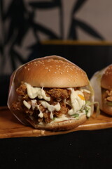 chicken zinger burger with cheese