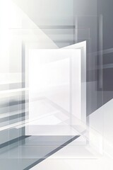 Creative digital advertising display with white background, dynamic abstract patterns, gradients, modern lines, geometric shapes, elegant shadows, interactive elements