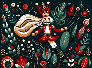 Nutcracker Festivo: Magia Navideña Ilustrada