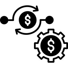 Financial settings vector icon glyph style 