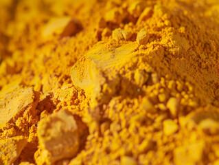 Macro Photo of Yellow Powder Abstract Texture Background