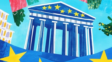 Vibrant european unity concept: europe day celebration 8k poster design