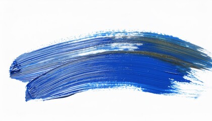 Fototapeta premium Generously applied blue paint showcases the rich texture and vibrant color