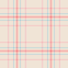 Scratched vector fabric plaid, famous check seamless background. Folk pattern textile texture tartan in light and red colors.
