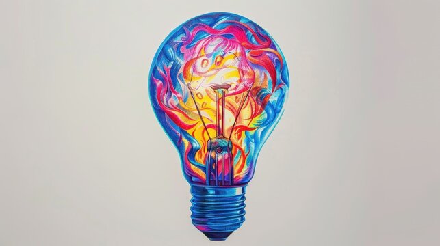 Dive into the world of creativity with this coloring book page showcasing a detailed lightbulb illustration. Add your own unique colors to bring this bright idea to life.