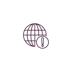 connection error outline icon. Linear vector from internet security concept. Thin line connection error icon isolated on white background