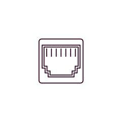 ethernet outline icon. Linear vector from internet security concept. Thin line ethernet icon isolated on white background