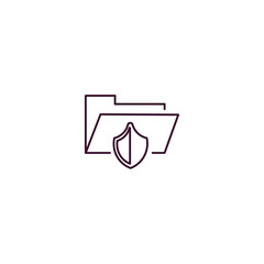 folder security outline icon. Linear vector from internet security concept. Thin line folder security icon isolated on white background