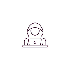 hacker outline icon. Linear vector from internet security concept. Thin line hacker icon isolated on white background