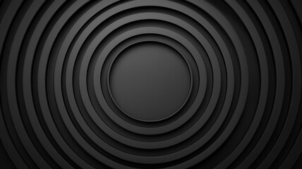 Zen mandala, with concentric circles and minimalist lines in grayscale, 3D illustration