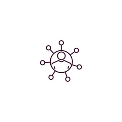networking outline icon. Linear vector from internet security concept. Thin line networking icon isolated on white background