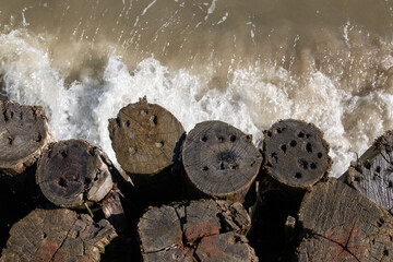 Lidi di Comacchio Adriatic Sea beach and regional park Po Delta storm in summer