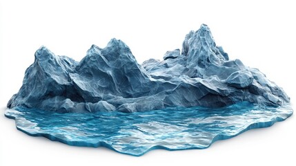 Obraz premium Sea level rise clipart, element, 3D illustration, realistic, isolated on white background