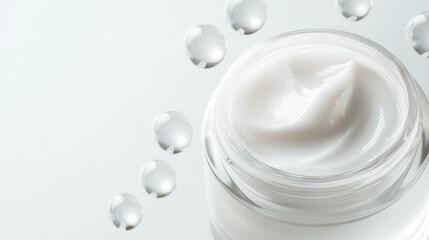 Fototapeta premium Describe how the visual representation of molecules and hydration in the image can explain the science behind moisturizing products