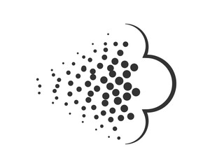 Spray icon of aerosol or airbrush for water gas nozzle steam, perfume deodorant, graffiti paint. Sign shower drops, disinfection, cleaning.
