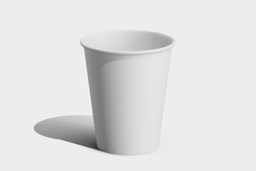 empty coffee latte brand eco-friendly takeout drink cup white textured recyclable paper realistic mockup design template 3d render illustration