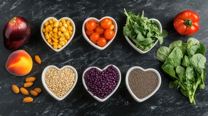 Naklejka premium The Heart-Shaped Food Arrangement
