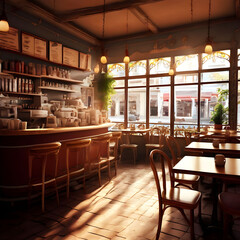 Obraz premium interior of a restaurant 레스토랑 카페 펍