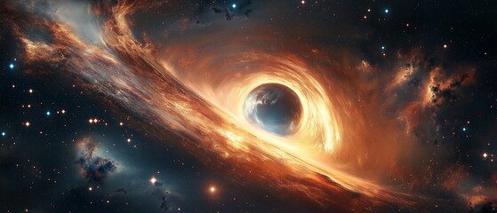 Capture the essence of the multiverse theory, side view illustration, blending scientific accuracy, abstract creativity to stimulate deep philosophical discussions