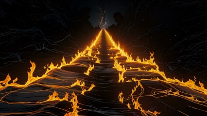 Fiery Flaming Road To Hell